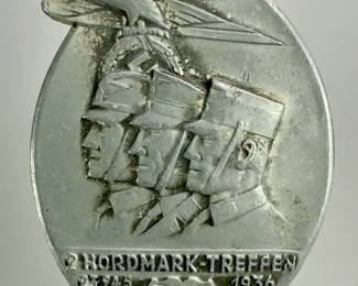 1936 German Third Reich SA Rally Tinnie - Nordmark-Treffen Badge by Paulmann & Crone