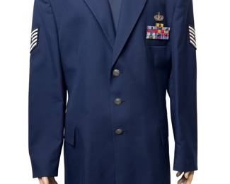Vintage 1990s USAF Service Dress Uniform, Master Sergeant, McPeak Jacket, Vietnam Era Ribbons