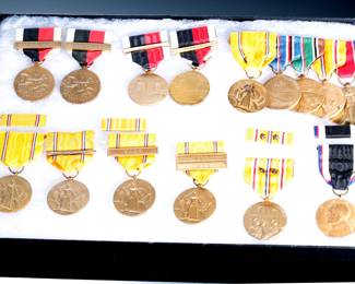 WWII & Post-War U.S. Military Medal Collection - 15 Pcs - Army & Navy Occupation, EAME, Pacific Campaign w/ Stars, American Defense
