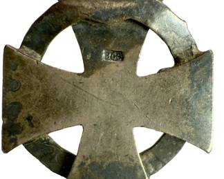 WWI German Imperial 800 Silver Patriotic Iron Cross Pendant / Charm
