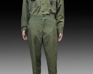 Vintage 1986 USAF OG-507 Utility Uniform Shirt & Pants Staff Sergeant 60th Military Airlift Wing PRIME BEEF