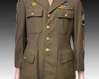 3pc WWII US Army M1941 5th Army Sergeant Uniform Set with Trousers and Shirt Military Uniform