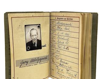WWII German WEHRPASS - 1943 Berlin Landsturm Soldier's ID w/ Photo - Late War Conscript