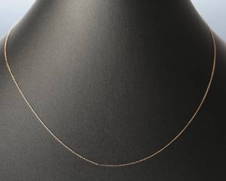 14 Karat Gold Petite Necklace 17 Inches