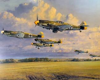 Robert Taylor "The Abbeville Boys" Signed Lithograph, Hand-Signed by Luftwaffe Ace ADOLF GALLAND, #1010/1250, WWII Aviation Art