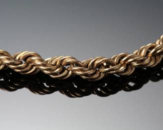14k Gold Rope Bracelet 4.5mm SZ: 8