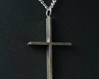 Reed & Barton Sterling Silver Cross Pendant and Necklace