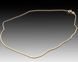 14k Gold Ball Chain Necklace 16in Long Italy