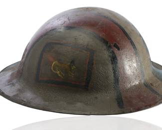 WWI AEF "Trench Art" Painted British Mk.I Brodie Helmet