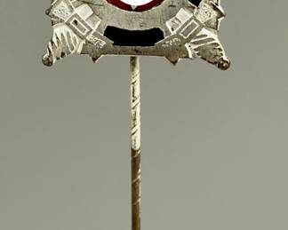 WWII German Third Reich Reichstreubund Stickpin - Retired Civil Service - Red & Black Enamel