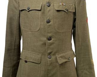 WWI US Army 2nd Cavalry Tunic – Pvt. Walter Jeffrey – 3rd Army Aef – 4 Battle Star Victory Medal – St. Mihiel Meuse-Argonne