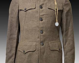 WWI US Army 27th Division Enlisted Service Tunic M1917 with Soldier's Dog Tags - Albert Glidden