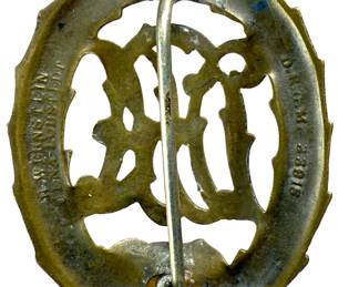 German Weimar Republic DRA National Sports Badge in Bronze by H. Wernstein