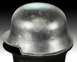 WWII German Stubbed Bill National/Civil Defense Fire Helmet w/Liner Stahlhelm