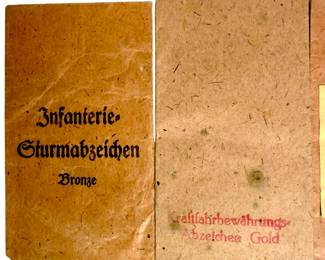 Lot of 5 WWII German Medal Issue Packets - Iron Cross, Infantry Assault, Maker Marked Orth, Souval & More