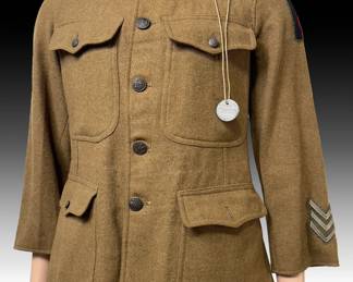 WWI AEF Named Uniform Grouping, Sgt. Floyd Curtiss, 1st Air Service Mechanics Regiment, Rare First Army Air Service Patch, Dog Tags, Pay Book & Photos