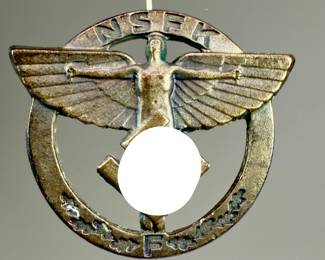 WWII German Third Reich NSFK Flyers Corps "Icarus" Membership Badge - Gustav Brehmer (GB) Maker Marked