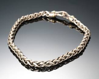 David Yurman 7mm Wheat Chain Necklace/Bracelet, Sterling Silver & 14K Gold, 16"