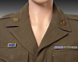 WWII U.S. Army 2nd Infantry Division 36R Ike Jacket with Technician Third Grade Patches and Medals Military Uniform