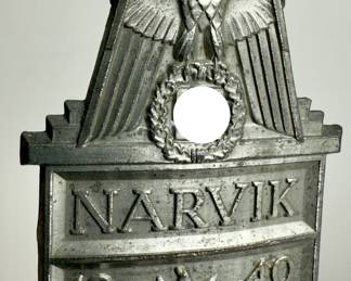 WWII German Narvik Shield 1940 Campaign Award - Silver Grade Heer / Luftwaffe