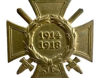 German Hindenburg Cross for Combatants 1914-18 (Ehrenkreuz) Maker G17