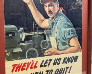 Original 1944 WWII Home Front Poster "They'll Let Us Know When to Quit!" by Lyman Anderson