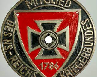 German WWII Veterans (NS-Reichskriegerbund) Membership Plaque