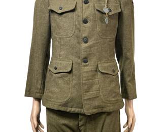 WWI US Army Doughboy Uniform Tunic & Breeches Identified 26th "Yankee" Division 102nd Infantry D Company A.E.F.