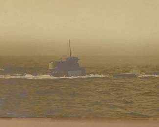 Original WWI-Era Hand-Colored Silver Gelatin Photo, U.S. Navy Submarine USS S-49 (SS-160), by B.H. Sholund,Bridgeport, CT