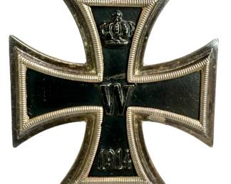 German WWI 1914 Iron Cross 2nd Class Medal (EKII) on Parade Mount Ribbon Bar