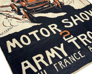 Original WWI AEF 2nd Army Motor Show Poster, Toul, France, April 1919, by Sgt. C.T. Bales