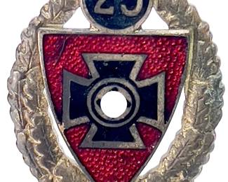 German WWII NS-RKB 25-Year Membership Badge - Reichskriegerbund Veterans Pin