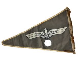 WWII German Wehrmacht Army Officer's Command Vehicle Pennant - Third Reich Embroidered Eagle Flag