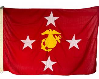Vintage 1978 Official Flag of the Commandant of the U.S. Marine Corps, Gen. Louis H. Wilson Jr. Era, DPSC Contract