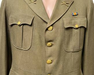 WWI US Army Officer's Private Purchase Tunic - 35th "Santa Fe" Division - Combat Wounded Veteran with Wound Chevron & 1934 DUI