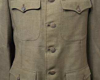 WWI US Army Air Service Officer's Tunic - RARE French-Made 2nd Army Patch with Chain-Stitched Roundel, Bullion Junior & Reserve Military Aviator Half-Wing, 2 Wound Chevrons
