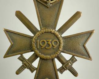 German WWII Third Reich War Merit Cross 2nd Class with Swords (KVK II) & Ribbon