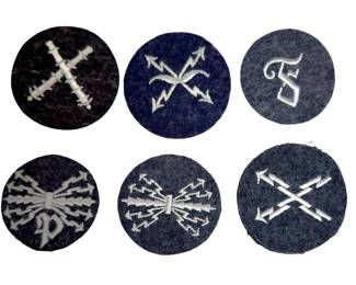 Lot of 6 WWII German Badges - Luftwaffe Flak, Signals, Ordnance & Army Insignia