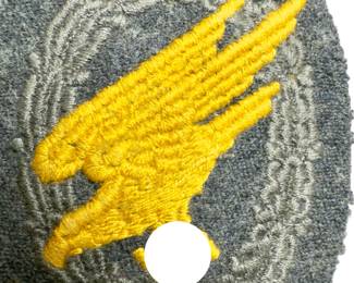 WWII German Luftwaffe Cloth Paratrooper Badge - Veteran Worn Fallschirmjäger Insignia