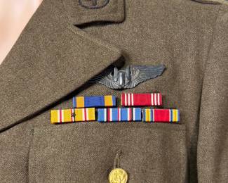 WWII 1942 USAAF "Mustang" Officer Tunic - 14th Air Force FLYING TIGERS & CBI Theater Patches - Aircrew Wings & Medal Ribbons - Named Potential