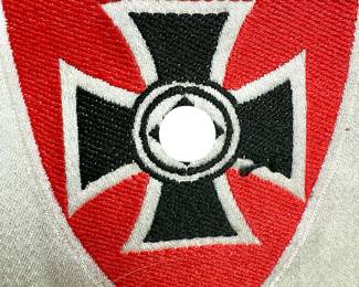 WWII German NSRKB Veterans League Sports Vest Insignia - BeVo Iron Cross Patch