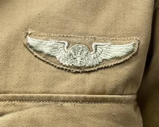 WWII USAAF First Sergeant Shirt - 9th Air Force ETO, Aircrew Wings, Ruptured Duck