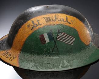 WWI US M1917 Trench Art Diary Helmet Named 3rd Infantry Division Rock of the Marne 6th Engineers Meuse-Argonne St. Mihiel AEF