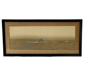 Original WWI-Era Hand-Colored Silver Gelatin Photo, U.S. Navy Submarine USS S-49 (SS-160), by B.H. Sholund,Bridgeport, CT