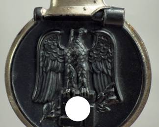 1939 German Third Reich SA Tinnie - Wehrwettkämpfe Gruppe Niederrhein Military Competition Badge - RZM M9/25