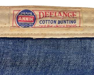 Vintage WWII 48-Star American Flag by Annin, 5'x3' Defiance Cotton Bunting, Sewn Stars c. 1944