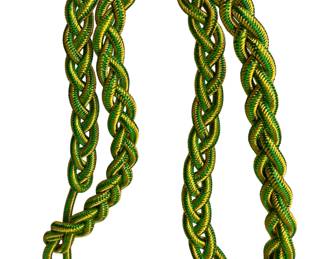 U.S. Army WWII-Style French Fourragère - Yellow & Green (Médaille Militaire) Shoulder Cord
