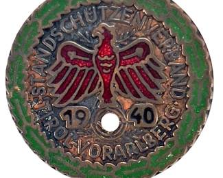 WWII 1940 Vorarlberg (Austria) Shooting Association Pin from the Third Reich Era