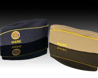 Vintage Maine Veterans Garrison Caps Lot - American Legion Post 86 & VFW Post 4527 - US Military Collectible Uniforms