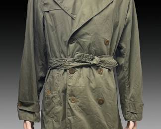 Vintage 1950s Korean War Era US Army Officer's M-1951 Field Overcoat / Trench Coat